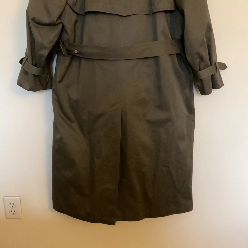 London Fog Olive Green Double-Breasted Trench Coat